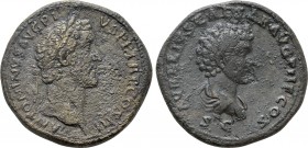 ANTONINUS PIUS with MARCUS AURELIUS as Caesar (138-161). Sestertius. Rome. 

Obv: ANTONINVS AVG PIVS P P TR P COS III. 
Laureate head of Antoninus ...