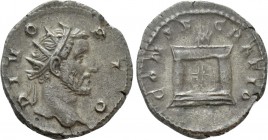 DIVUS ANTONINUS PIUS (Died 161). Antoninianus. Rome. 

Obv: DIVO PIO. 
Radiate head right.
Rev: CONSECRATIO. 
Lighted altar.

RIC 90 (Decius). ...