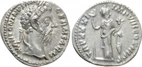MARCUS AURELIUS (161-180). Denarius. Rome. 

Obv: M ANTONINVS AVG GERM SARM. 
Laureate head right.
Rev: TR P XXXI IMP VIII COS III. 
Felicitas st...