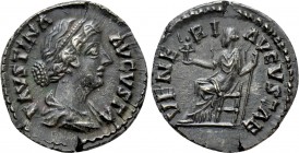 FAUSTINA II (Augusta, 147-176). Denarius. Rome. 

Obv: FAVSTINA AVGVSTA. 
Draped bust right.
Rev: VENERI AVGVSTAE. 
Venus seated left, holding Vi...