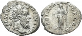 PERTINAX (193). Denarius. Rome. 

Obv: IMP CAES P HELV PERTIN AVG. 
Laureate head right.
Rev: LAETITIA TEMPOR COS II. 
Laetitia standing left, ho...