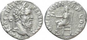 PERTINAX (193). Denarius. Rome. 

Obv: IMP CAES P HELV PERTIN AVG. 
Laureate head right.
Rev: OPI DIVIN TR P COS II. 
Ops seated left on throne, ...
