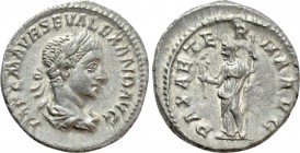 SEVERUS ALEXANDER (222-235). Denarius. Rome. 

Obv: IMP C M AVR SEV ALEXAND AVG. 
Laureate and draped bust right.
Rev: PAX AETERNA AVG. 
Pax stan...