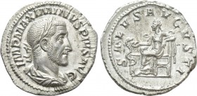 MAXIMINUS THRAX (235-238). Denarius. Rome. 

Obv: IMP MAXIMINVS PIVS AVG. 
Laureate, draped and cuirassed bust right.
Rev: SALVS AVGVSTI. 
Salus ...