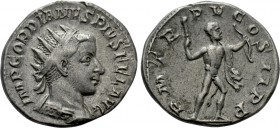 GORDIAN III (238-244). Antoninianus. Antioch. 

Obv: IMP GORDIANVS PIVS FEL AVG. 
Radiate, draped and cuirassed bust right.
Rev: P M TR P V COS II...