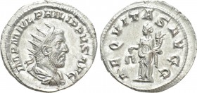 PHILIP I THE ARAB (244-249). Antoninianus. Rome. 

Obv: IMP M IVL PHILIPPVS AVG. 
Radiate, draped and cuirassed bust right.
Rev: AEQVITAS AVGG. 
...