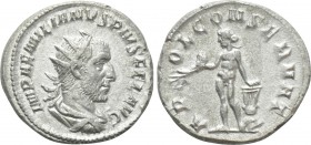 AEMILIAN (253). Antoninianus. Rome. 

Obv: IMP AEMILIANVS PIVS FEL AVG. 
Radiate, draped and cuirassed bust right.
Rev: APOL CONSERVAT. 
Apollo s...