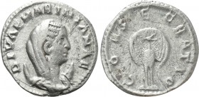 DIVA MARINIANA (Died before 253). Antoninianus. Rome. Struck under Valerian I. 

Obv: DIVAE MARINIANAE. 
Veiled and draped bust right, set upon cre...