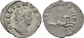 GALLIENUS (253-268). Antoninianus. Mediolanum. Legionary issue. 

Obv: GALLIENVS AVG. 
Laureate, draped and cuirassed bust right.
Rev: LEG IIXX VI...