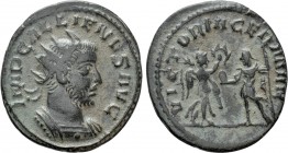 GALLIENUS (253-268). Antoninianus. Antioch. 

Obv: IMP GALLIENVS AVG. 
Radiate and cuirassed bust right.
Rev: VICTORIA GERMAN. 
Victory, holding ...