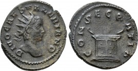 DIVUS VALERIAN II (Died 258). Antoninianus. Rome. 

Obv: DIVO CAES VALERIANO. 
Radiate head right.
Rev: CONSECRATIO. 
Lighted altar.

MIR 261g;...