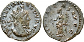 TETRICUS I (271-274). Antoninianus. Colonia Agrippinensis or Treveri. 

Obv: IMP TETRICVS P F AVG. 
Radiate and cuirassed bust right.
Rev: HILARIT...