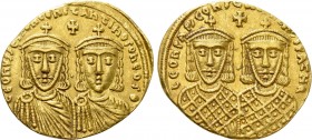 LEO IV THE KHAZAR with CONSTANTINE VI, LEO III and Constantine V (775-780) GOLD Solidus. Constantinople. 

Obv: LЄOҺVS S ЄGGOҺ COҺSTAҺTIҺOS O ҺЄO. ...
