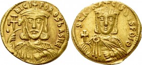 NICEPHORUS I with STAURACIUS (802-811 BC). GOLD Soldius. Constantinople. 

Obv: nICI-FOROS bASILES. 
Crowned facing bust of Nicephorus, wearing chl...