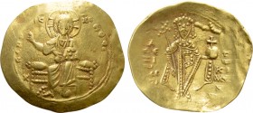 ALEXIUS I COMNENUS (1081-1118). GOLD Hyperpyron. Thessalonica. 

Obv: + KЄ ROHΘЄI / IC - XC. 
Christ Pantokrator seated facing on throne.
Rev: Ale...
