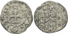 ANONYMOUS (Circa 1320-1350). BI Tornese. Uncertain mint, possibly Constantinople. "Politikon" coinage. 

Obv: Three-towered castle façade.
Rev: + Π...