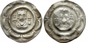 HOLY ROMAN EMPIRE. Donauwörth (as Regal Mint). Philipp - Otto IV - Friedrich II (1198-1250). Brakteat.

Obv: Crowned bust facing; holding combinatio...