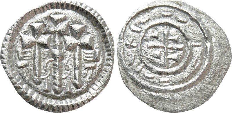 HUNGARY. István II (1116-1131). Denar. 

Obv: Three crosses.
Rev: Short cross...