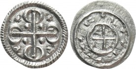 HUNGARY. István II (1116-1131). Denar. 

Obv: Cross with pellets and crosses in each angle; four crescents.
Rev: Short cross with pellets in each a...