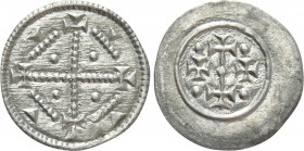 HUNGARY. Geza II (1141-1162). Denar. 

Obv: Cross with pellets and lines in angles.
Rev: Тwo crosses one below the other, between two crosses, each...