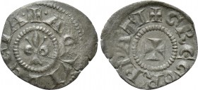 ITALY. Aquileia. Gregorio (1251-1269). Piccolo. 

Obv: + AQVILЄGIA. 
Lis.
Rev: + GRЄGORI P PATI. 
Short cross potent.

Bernardi 23a. 

Condit...