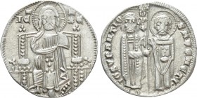 ITALY. Venice. Giovanni Soranzo (1312-1328). Grosso. 

Obv: IO SVPANTIO / DVX / S M VЄNЄTI. 
Doge and St. Mark standing facing, holding between the...