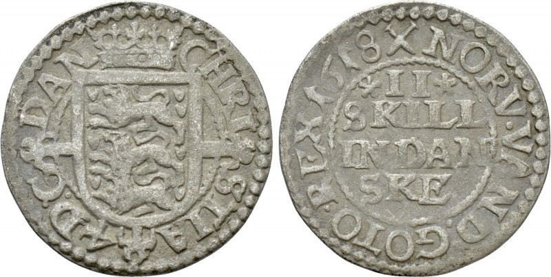 DENMARK. Christian IV (1588-1648). 2 Skilling (1618). 

Obv: CHRISTIA 4 D G DA...
