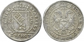HOLY ROMAN EMPIRE. Bremen. Leopold I (1657-1705). 24 Grote (1666). 

Obv: BREMER STATGELT. 
Coat of arms.
Rev: LEOPOLD D G ROM IMP SEMP AUG. 
Cro...