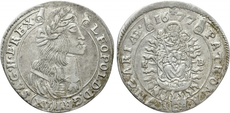 HOLY ROMAN EMPIRE. Leopold I (1657-1705). 15 Kreuzer (1677 K-B). Kremnitz. 

O...