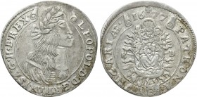 HOLY ROMAN EMPIRE. Leopold I (1657-1705). 15 Kreuzer (1677 K-B). Kremnitz. 

Obv: LEOPOLDVS D G R I S A G H B REX. 
Laureate, draped and armored bu...