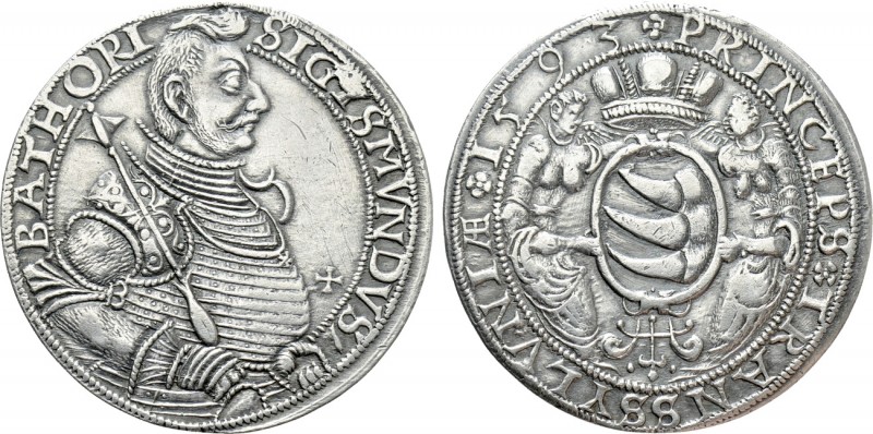 TRANSYLVANIA. Zsigmond Báthory (First and second reigns, 1581-1599). Taler (1593...