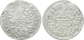 TRANSYLVANIA. Gabriel Báthory (1608-1613). Groschen (1612 NB). 

Obv: GROSSVS REGNI TRANYL. 
Eagle.
Rev: GABBATHO D G PRIN TRAN. 
Legend in five ...