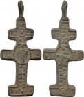 GERMANY. Donauwörth. Plague cross (18th century). 

Obv: Crowned Vesper image.
Rev: Image of St. Benedicti right in the center.

Peus 394. 

Co...