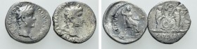 2 Denari of Augustus and Tiberius. 

Obv: .
Rev: .

. 

Condition: See picture.

Weight: g.
 Diameter: mm.