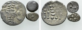 3 Celtic Coins; Durotriges, Roseldorf etc. 

Obv: .
Rev: .

. 

Condition: See picture.

Weight: g.
 Diameter: mm.