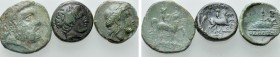 3 Greek Coins. 

Obv: .
Rev: .

. 

Condition: See picture.

Weight: g.
 Diameter: mm.