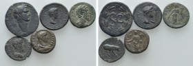 5 Roman Provincial Coins. 

Obv: .
Rev: .

. 

Condition: See picture.

Weight: g.
 Diameter: mm.