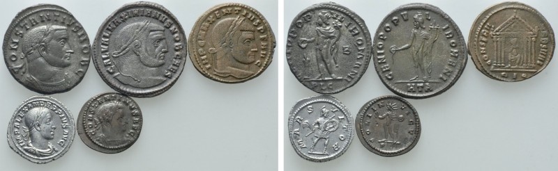 biddr - Numismatik Naumann, Auction 98, lot 1207. 5 Roman Coins. Obv ...