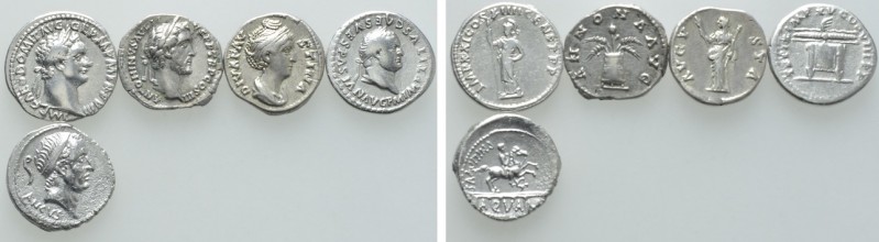 5 Roman Coins; Titus, Domitian etc. 

Obv: .
Rev: .

. 

Condition: See p...