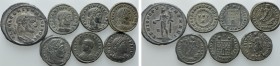 7 Late Roman Coins. 

Obv: .
Rev: .

. 

Condition: See picture.

Weight: g.
 Diameter: mm.