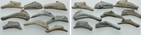 9 Pieces of Olbian Dolphin Money. 

Obv: .
Rev: .

. 

Condition: See picture.

Weight: g.
 Diameter: mm.
