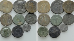 9 Roman Coins; Commodus, Hadrian etc. 

Obv: .
Rev: .

. 

Condition: See picture.

Weight: g.
 Diameter: mm.