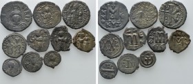 10 Byzantine Coins. 

Obv: .
Rev: .

. 

Condition: See picture.

Weight: g.
 Diameter: mm.