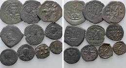 10 Byzantine Coins. 

Obv: .
Rev: .

. 

Condition: See picture.

Weight: g.
 Diameter: mm.