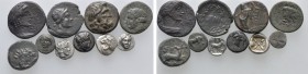 10 Greek Coins.

Obv: .
Rev: .

.

Condition: See picture.

Weight: g.
Diameter: mm.