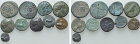 10 Greek Coins; Mytilene, Maroneia etc. 

Obv: .
Rev: .

. 

Condition: See picture.

Weight: g.
 Diameter: mm.