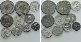 10 Roman Coins. 

Obv: .
Rev: .

. 

Condition: See picture.

Weight: g.
 Diameter: mm.