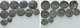 11 Greek Coins. 

Obv: .
Rev: .

. 

Condition: See picture.

Weight: g.
 Diameter: mm.