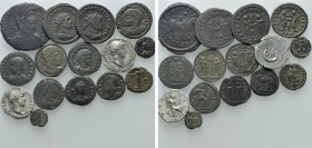 15 Roman Coins. 

Obv: .
Rev: .

. 

Condition: See picture.

Weight: g.
 Diameter: mm.