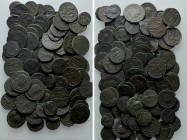 Circa 90 Roman Coins. 

Obv: .
Rev: .

. 

Condition: See picture.

Weight: g.
 Diameter: mm.
